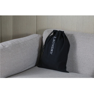 Black Laundry Bag with white Embroidery