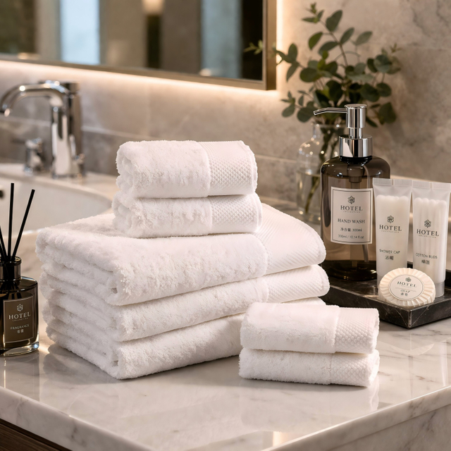 100% Cotton hotel towels are comfortable and durable, suitable for hotels, spas and resorts.