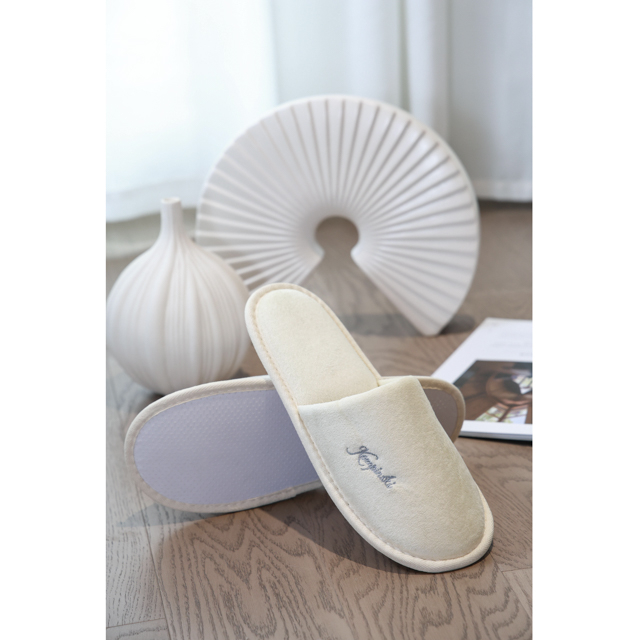 Hotel beige imitation cotton slipper