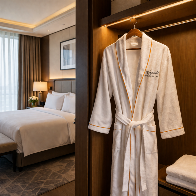 Hotel Bathrobe 100% Cotton Velour with Shawl Collar for Hotel Resort and SPA