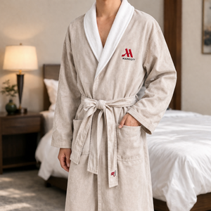 Hotel Bathrobe Double Layer Comfortable Durable Washable for Hotel Spa and Resort