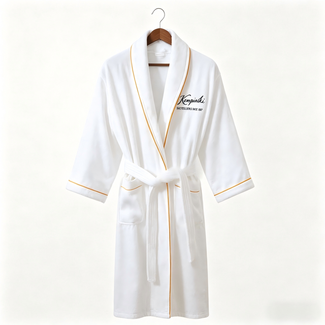 Hotel Bathrobe 100% Cotton Velour with Shawl Collar for Hotel Resort and SPA