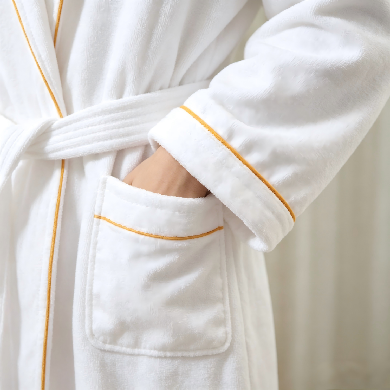 Hotel Bathrobe 100% Cotton Velour with Shawl Collar for Hotel Resort and SPA