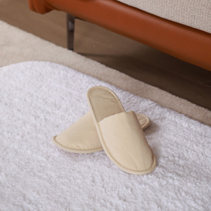 100% cotton slippers with cork sole