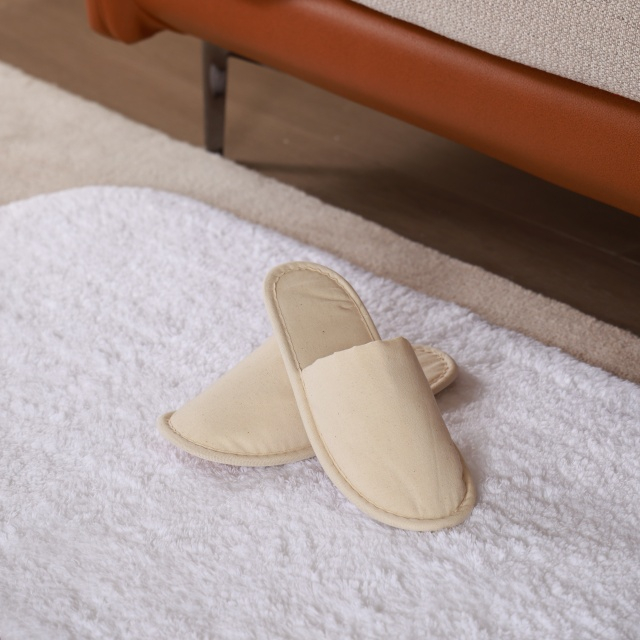 100% cotton slippers with cork sole