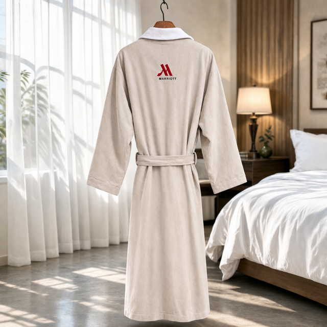Hotel Bathrobe Double Layer Comfortable Durable Washable for Hotel Spa and Resort
