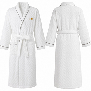 Luxury Hotel Bathrobe Shawl Collar Cotton Bathrobe with Embroidery Logo for Hotel Resort SPA