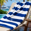 100% Cotton Striped Beach Towel Soft Absorbent for Hotel Resort Cruise