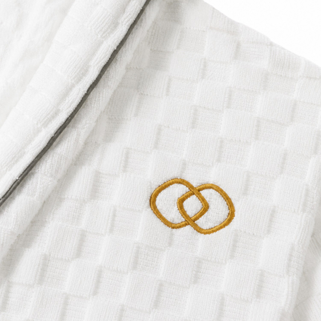 Luxury Hotel Bathrobe Shawl Collar Cotton Bathrobe with Embroidery Logo for Hotel Resort SPA