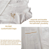 White Knitting Waffle Bathrobes Polycotton 280GSM Shawl Collar with Gold Embroidery Logo for Hotel Use
